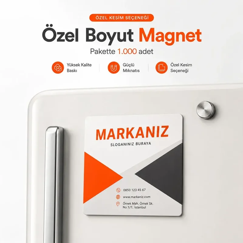 Özel boyut buzdolabı magnet baskı, 1000 adet ücretsiz tasarım
