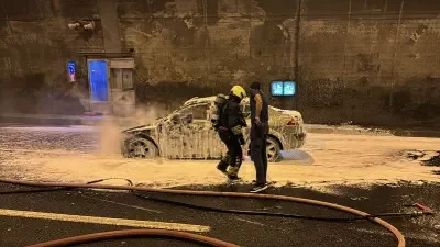 Bolu Dağı Tüneli'nde araç yangını
