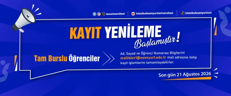 2026 Kayıt Yenileme Başlamıştır.