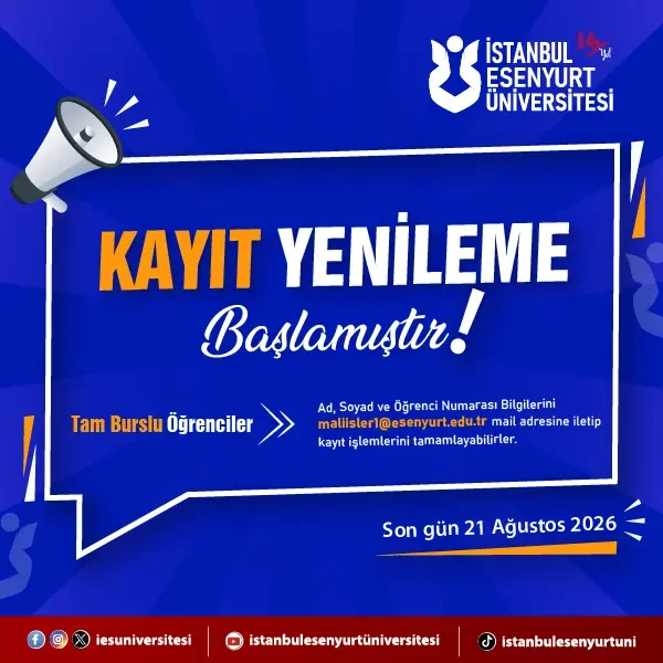 2026 Kayıt Yenileme Başlamıştır.