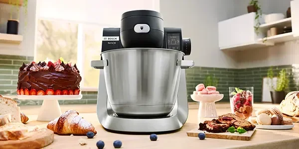 Mutfak aletleri, yiyecek, pişmiş ürünler, tatlı, mixer, tezgah, raflar, kapalı ayar.