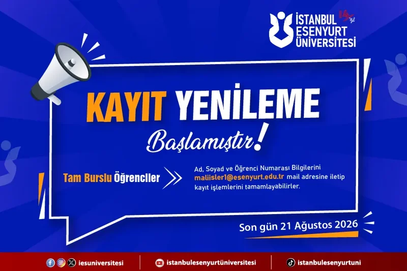 2026 Kayıt Yenileme Başlamıştır.
